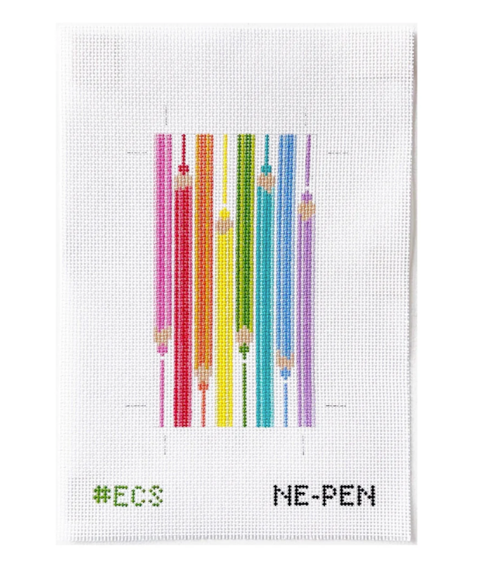 Colored Pencils Eyeglass Case Canvas - KC Needlepoint
