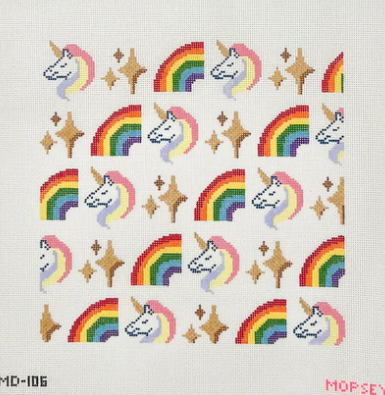 Rainbow Sparkle Unicorn Canvas - KC Needlepoint