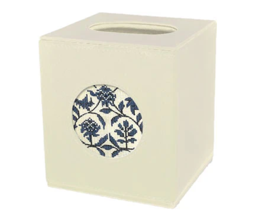 Leather Tissue Box - KC Needlepoint