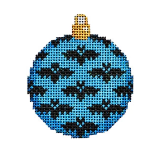 Blue Bats Mini Ball Canvas - KC Needlepoint