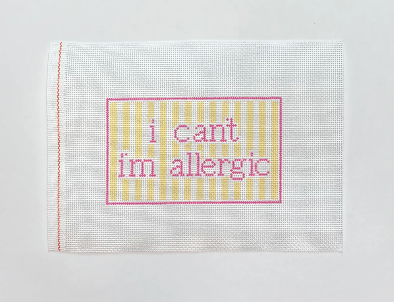i can't i'm allergic Canvas - KC Needlepoint