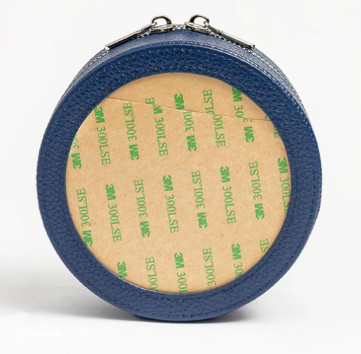 5" Round Leather Jewelry Box - KC Needlepoint