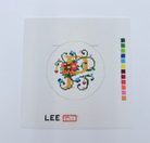 Floral Letter 3" Round Canvas - KC Needlepoint