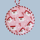 Pink Santa Mug Round Canvas - KC Needlepoint