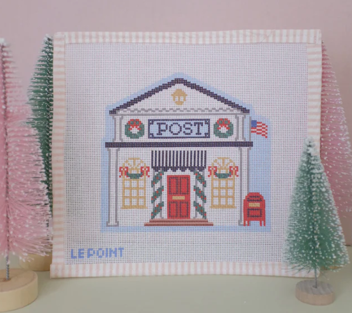 Christmas Village Post Office Canvas - KC Needlepoint