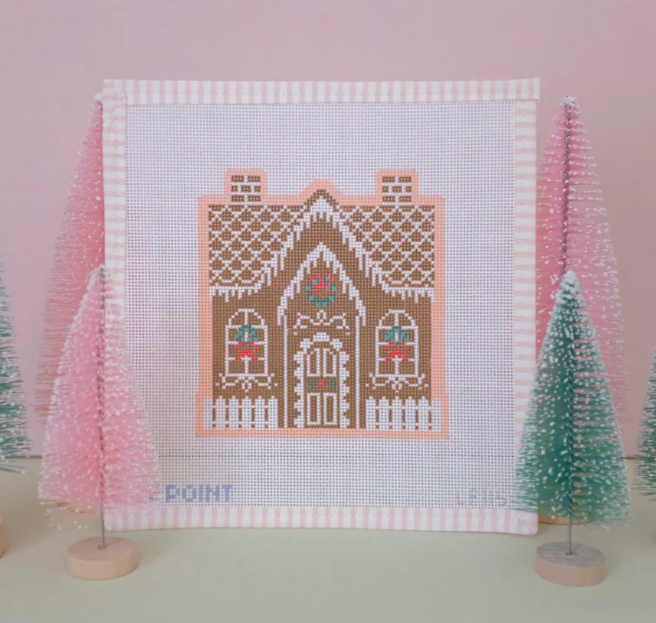 Christmas Village Gingerbread House Canvas - KC Needlepoint