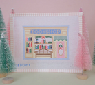 Christmas Village Bookshop Canvas - KC Needlepoint