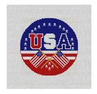 USA Needlepoint Round Canvas - KC Needlepoint