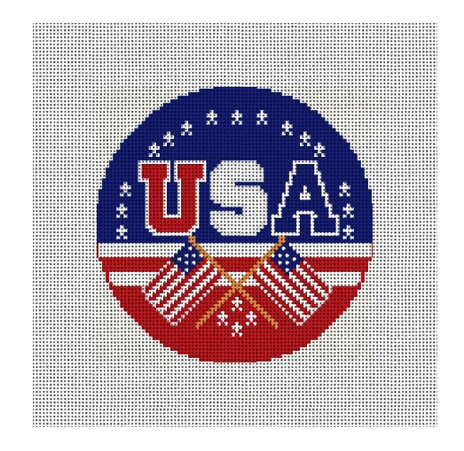 USA Needlepoint Round Canvas - KC Needlepoint