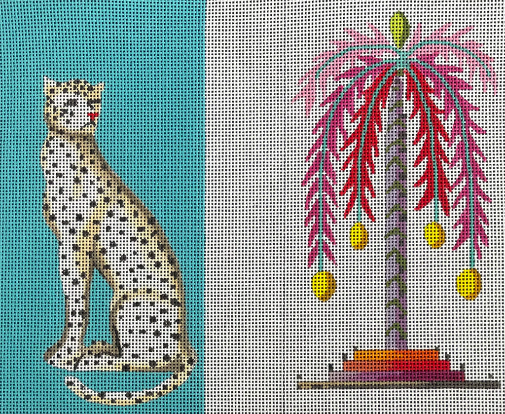 Leopard and Tree Eyeglass Case Canvas - KC Needlepoint