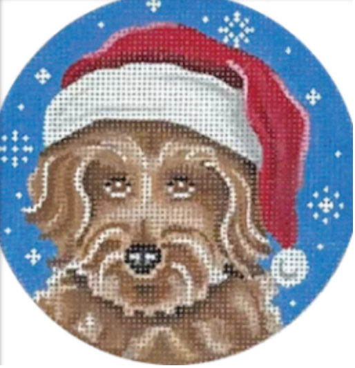 Doodle Santa Ornament Canvas - KC Needlepoint
