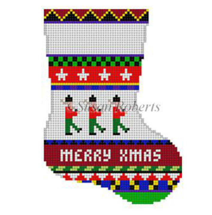 Bold Stripe Soldiers Mini Stocking Canvas - KC Needlepoint