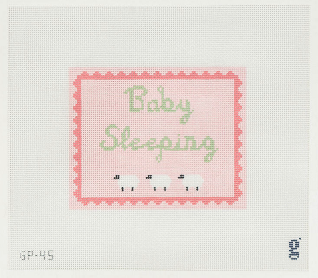 Pink Baby Sleeping Canvas - KC Needlepoint