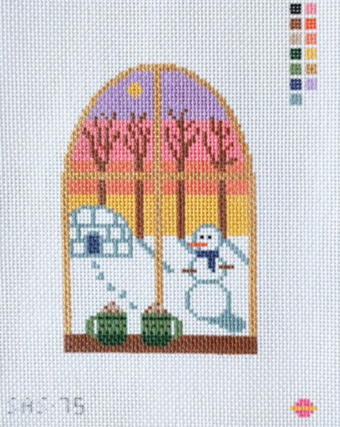 Snowy Skies Canvas - KC Needlepoint