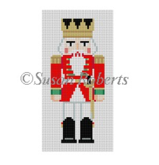 Red King with Sword 4" Nutcracker Canvas - KC Needlepoint