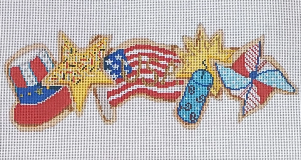 4th of July Cookies Row Canvas - KC Needlepoint