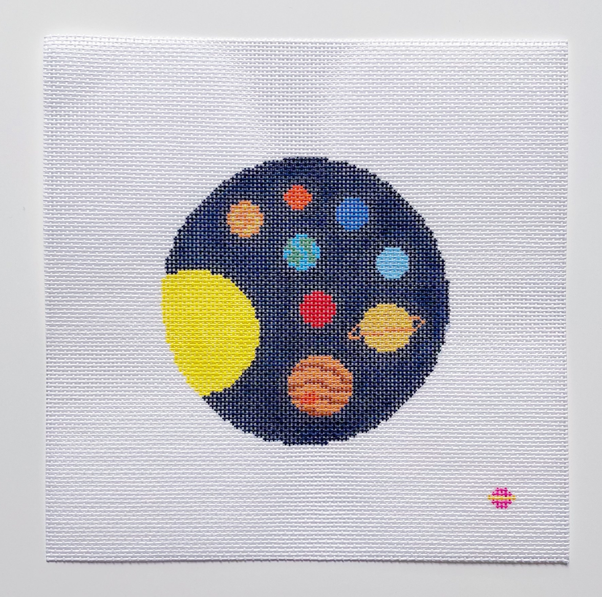 Celestial Bodies Round Canvas - KC Needlepoint