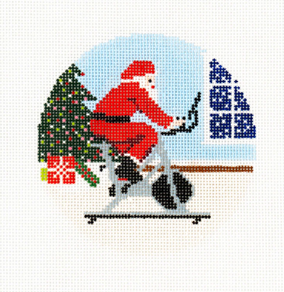 Spinning Santa Canvas - KC Needlepoint