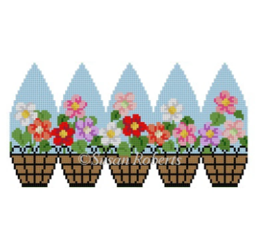 Flower Basket Egg Canvas - KC Needlepoint