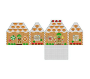 Orange Dreamsicle Gingerbread House Canvas - KC Needlepoint