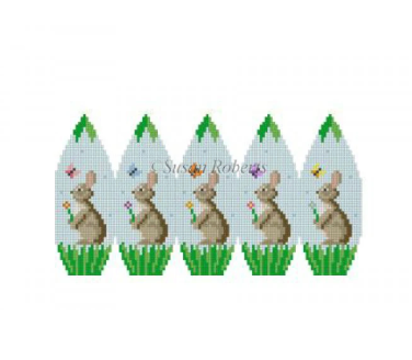 Bunnies and Buttlerflies 3D Egg Canvas - KC Needlepoint