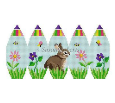 Bunny in Flowers Egg Canvas - KC Needlepoint