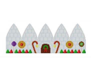 Marshmallow Igloo Gingerbread Dome Canvas - KC Needlepoint