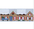3D Christmas Home with Blue Truck Canvas - KC Needlepoint