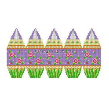 Roses on Purple 3D Egg Canvas - KC Needlepoint