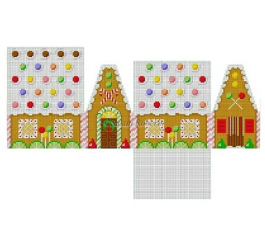 Skittles and Lime Slices 3D Gingerbread House Canvas - KC Needlepoint
