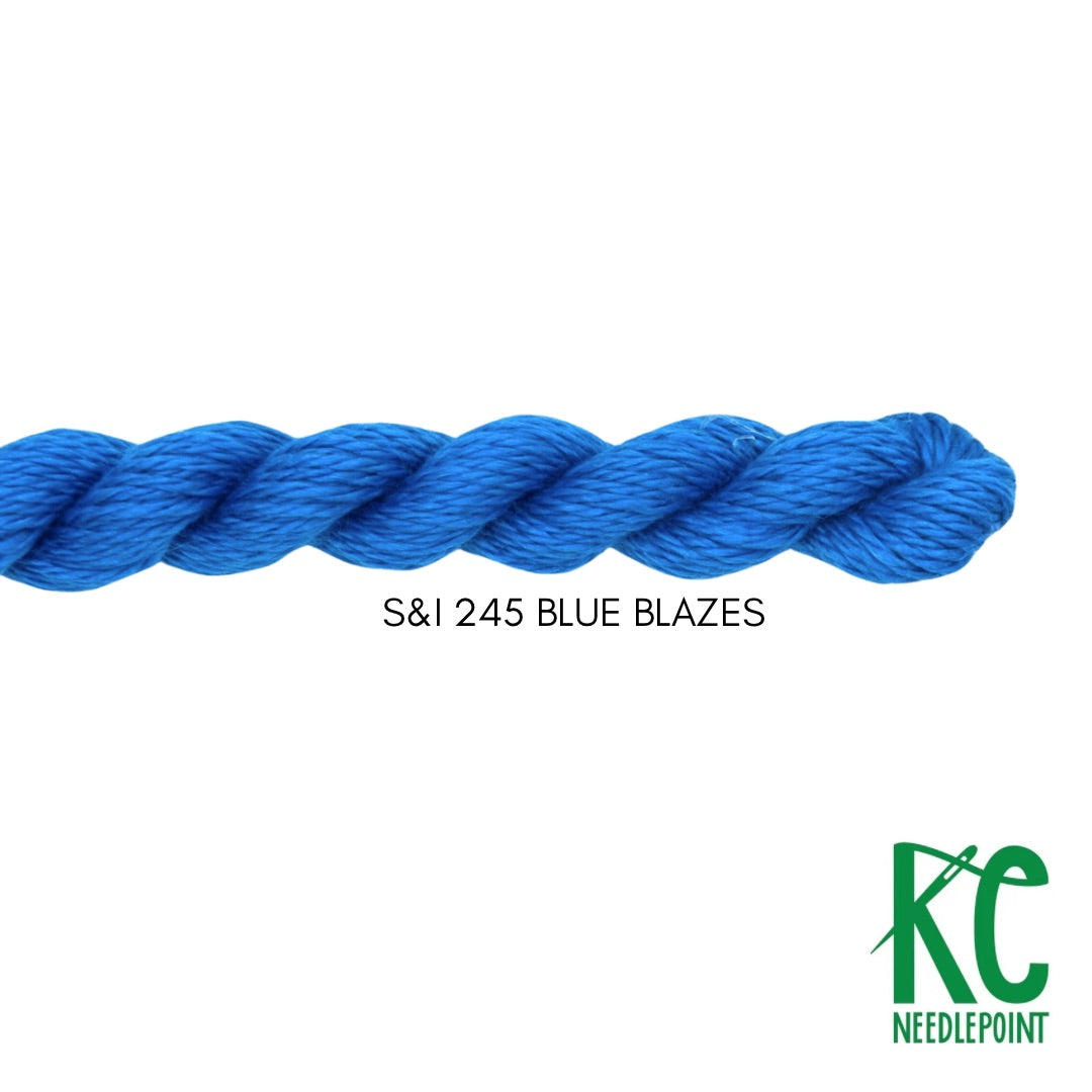 Silk & Ivory 245 Blue Blazes - KC Needlepoint