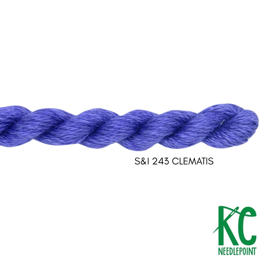 Silk & Ivory 243 Clematis - KC Needlepoint