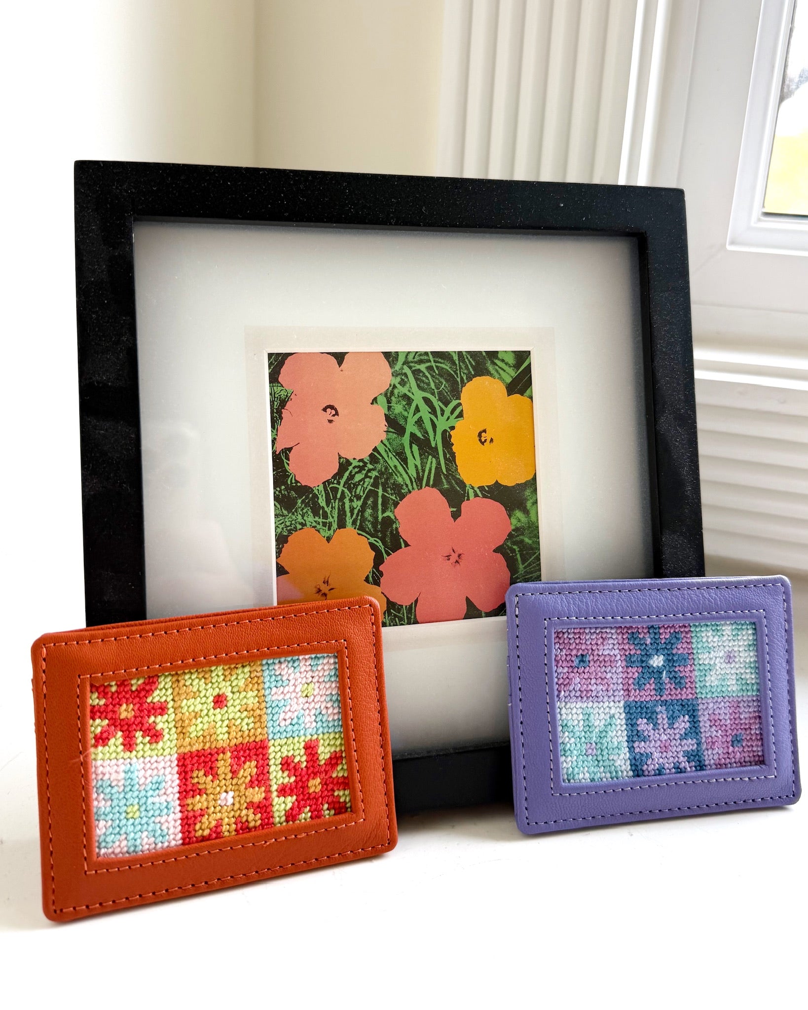 "Mod Bloom" Happy Stitching All-In-One Card Wallet Kit - KC Needlepoint