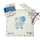 Blue Gingham Santa Kit - KC Needlepoint