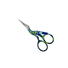 Blue and Green Floral Stork Scissors - KC Needlepoint