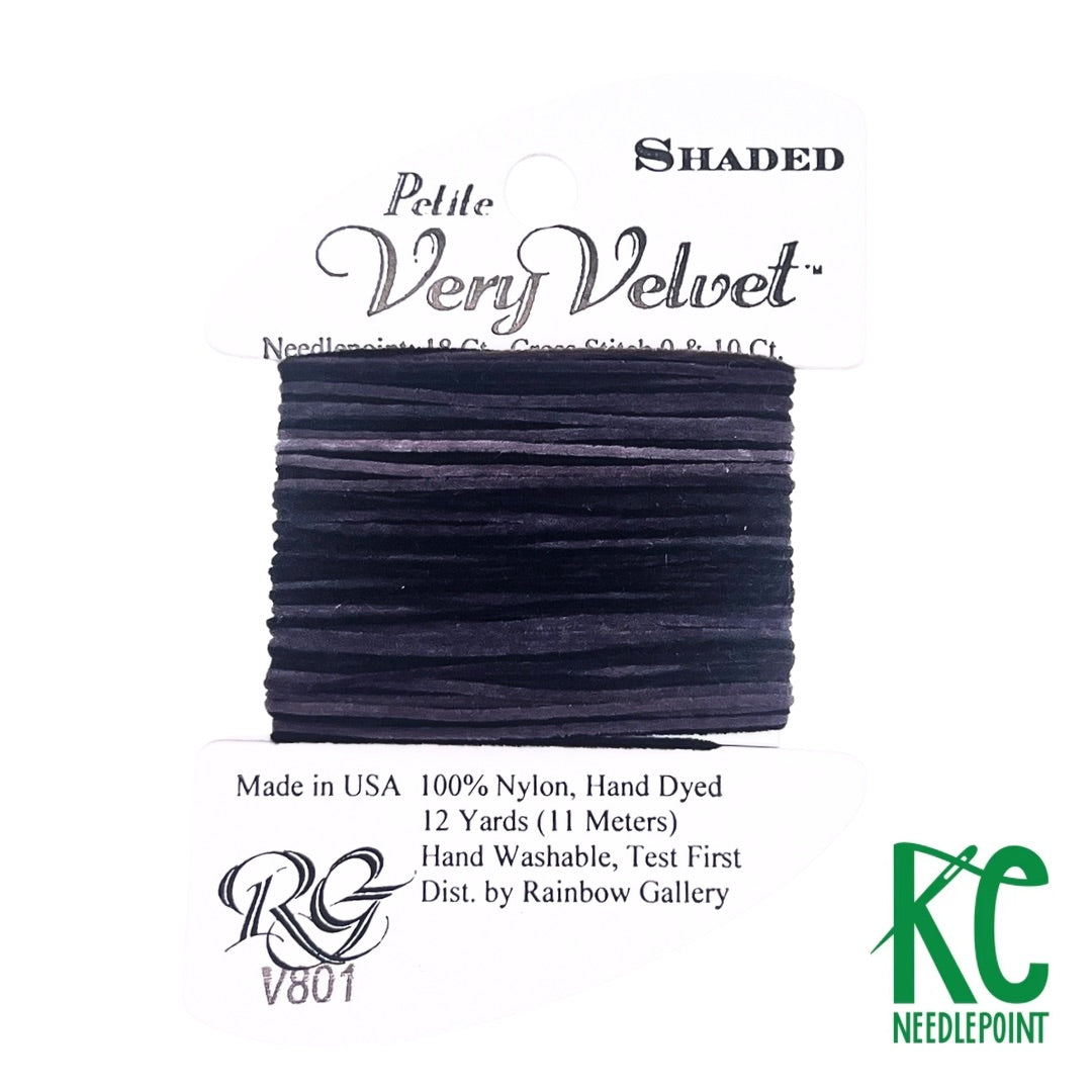 Petite Very Velvet V801 Variegated Charcoals - KC Needlepoint