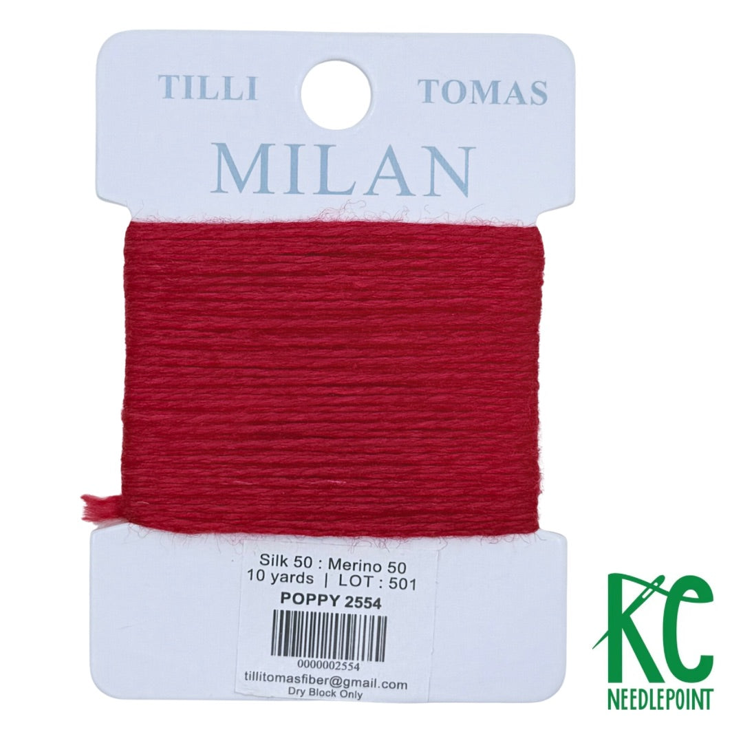Milan Card 2554 Poppy - KC Needlepoint