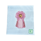 Pink Rosette Ribbon Canvas - KC Needlepoint