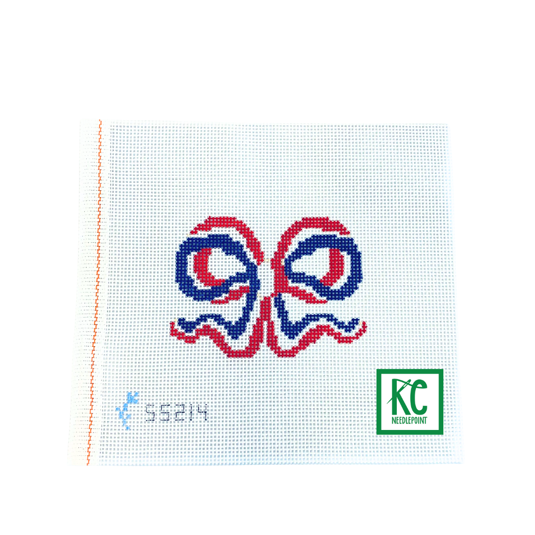 Patriotic Bow Canvas - KC Needlepoint