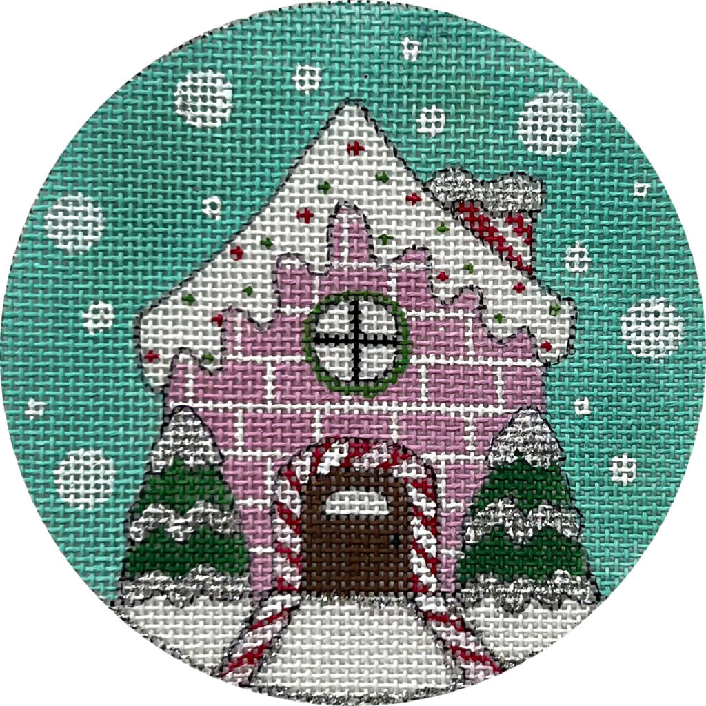 Pink Brick House Canvas - KC Needlepoint