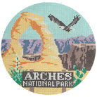 Arches National Park Travel Round Needlepoint Canvas - KC Needlepoint