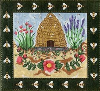 Border Bee Skep Needlepoint Canvas - KC Needlepoint