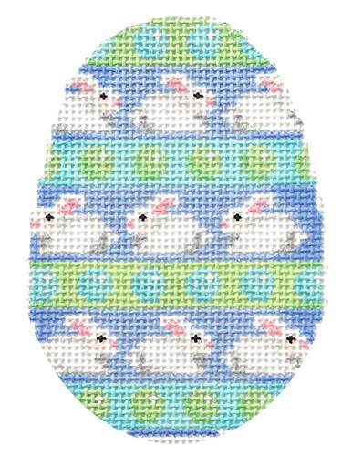 Bunny Dots Egg Canvas - KC Needlepoint