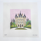 Castle with Light Pink Background Canvas - KC Needlepoint