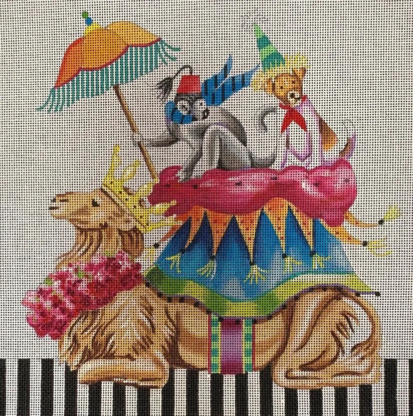 Camel with Monkey and Dog Canvas - KC Needlepoint