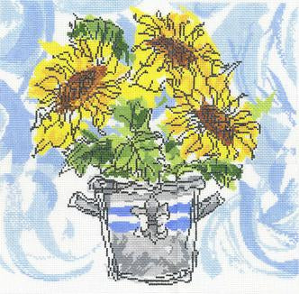 Sunflowers Needlepoint Canvas - KC Needlepoint