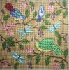 Birds on Brown Pillow Canvas - KC Needlepoint