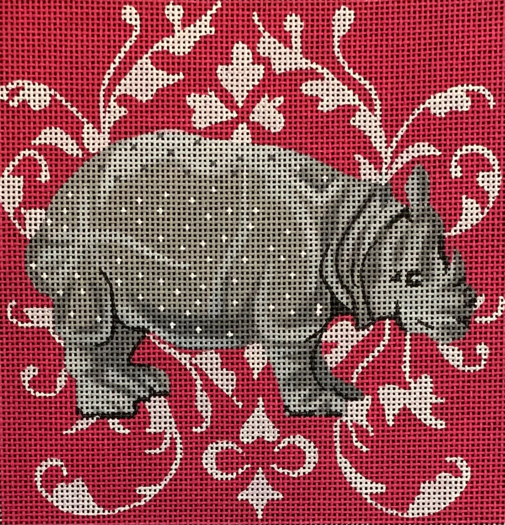 White Rhino Canvas KC Needlepoint