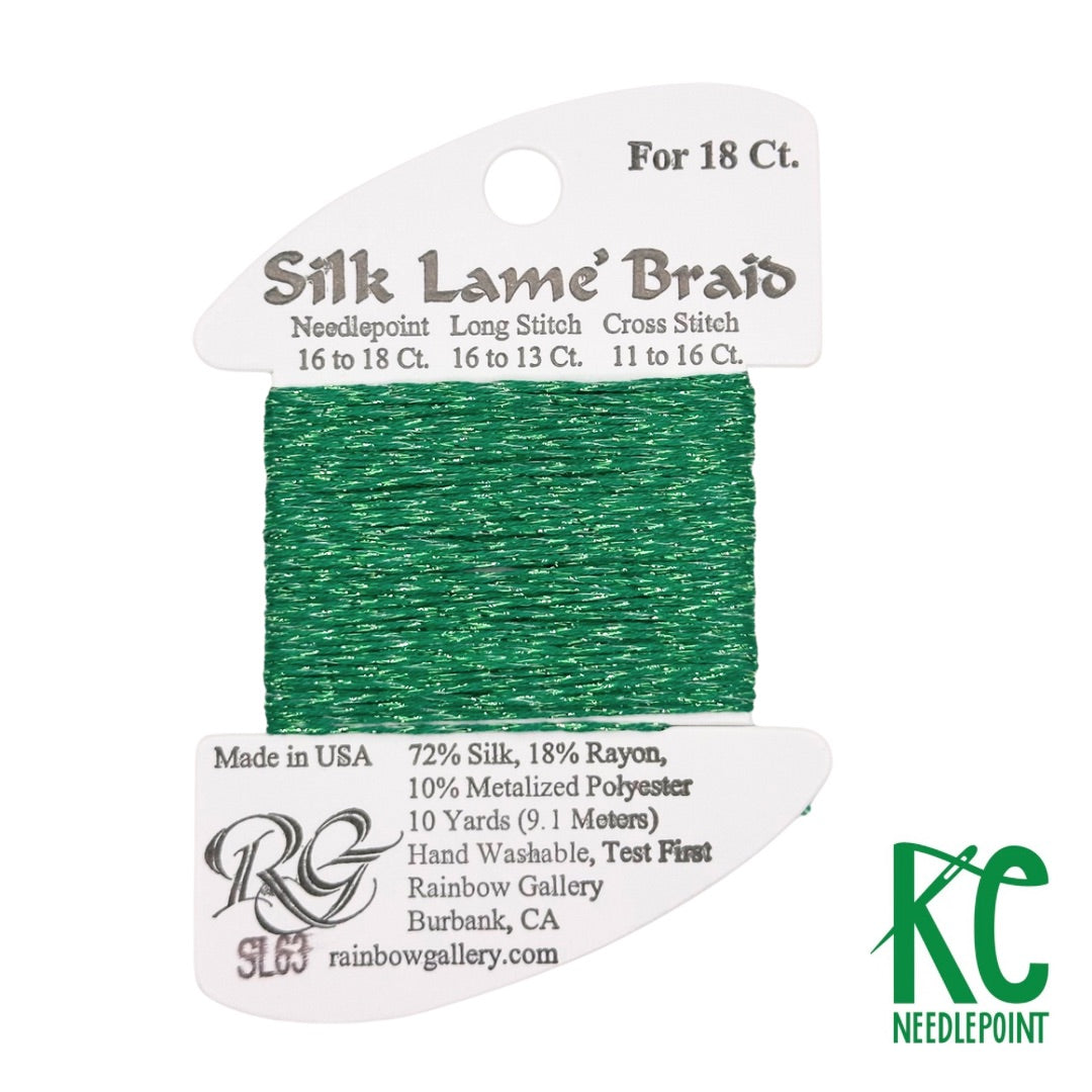 Silk Lamé Braid SL63 Emerald - KC Needlepoint