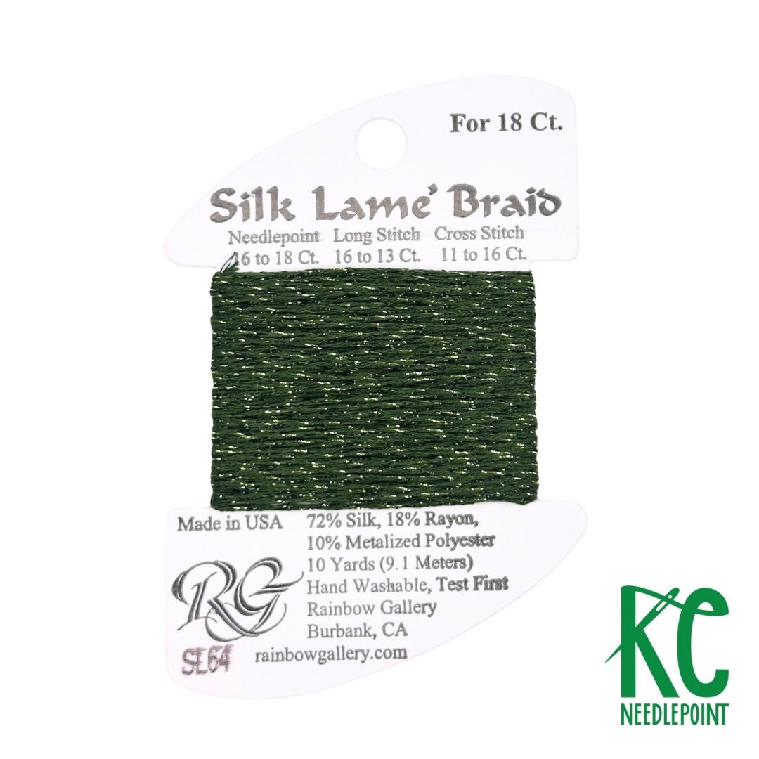 Silk Lamé Braid SL64 Deep Avocado – KC Needlepoint